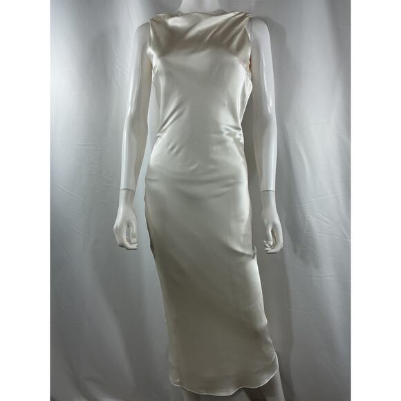 The Bar Max Off White Silk Dress Size 4 - Picture 2 of 4